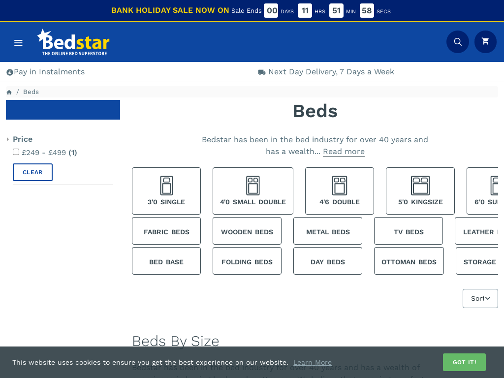 Bed Star Ltd Website Screenshot