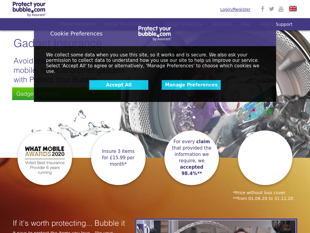 ProtectYourBubble Website Screenshot