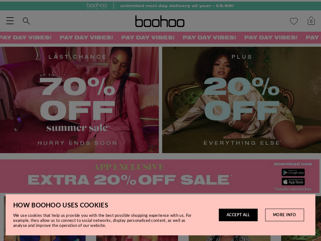 boohoo.com UK & IE Website Screenshot