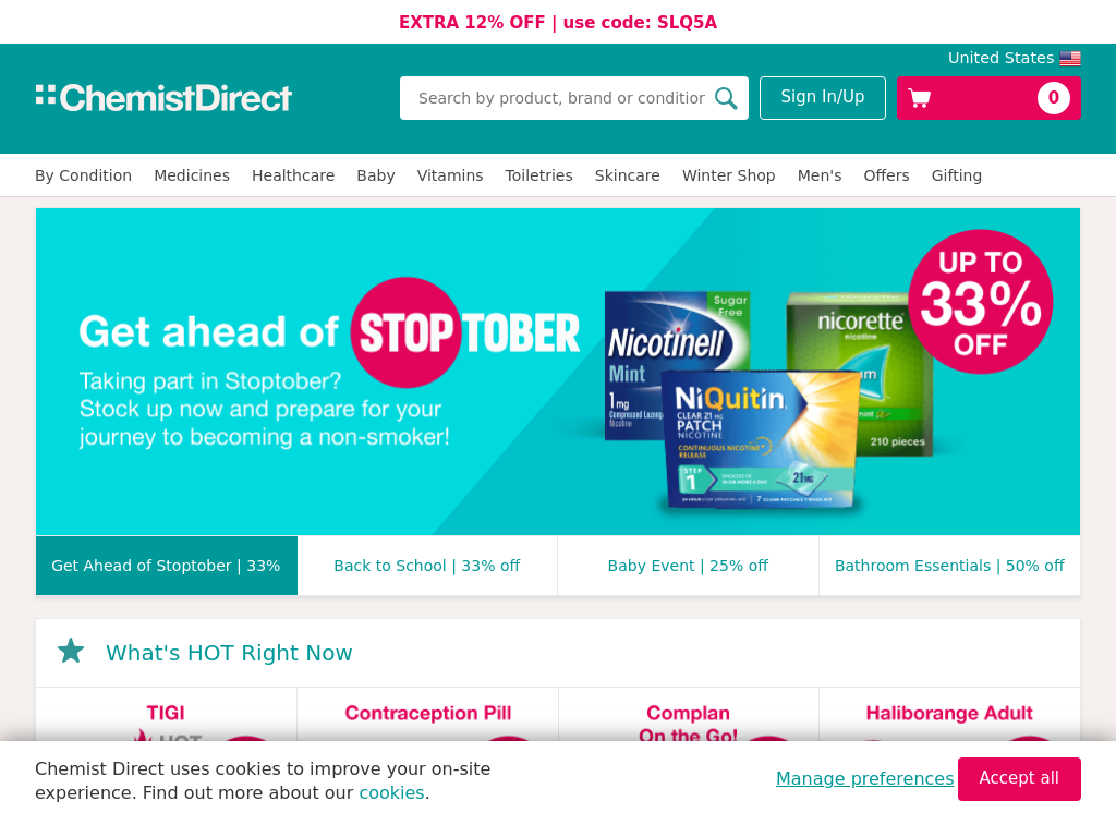 Pharmacy2U Shop Website Screenshot