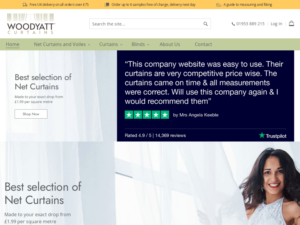 Woodyatt Curtains Website Screenshot