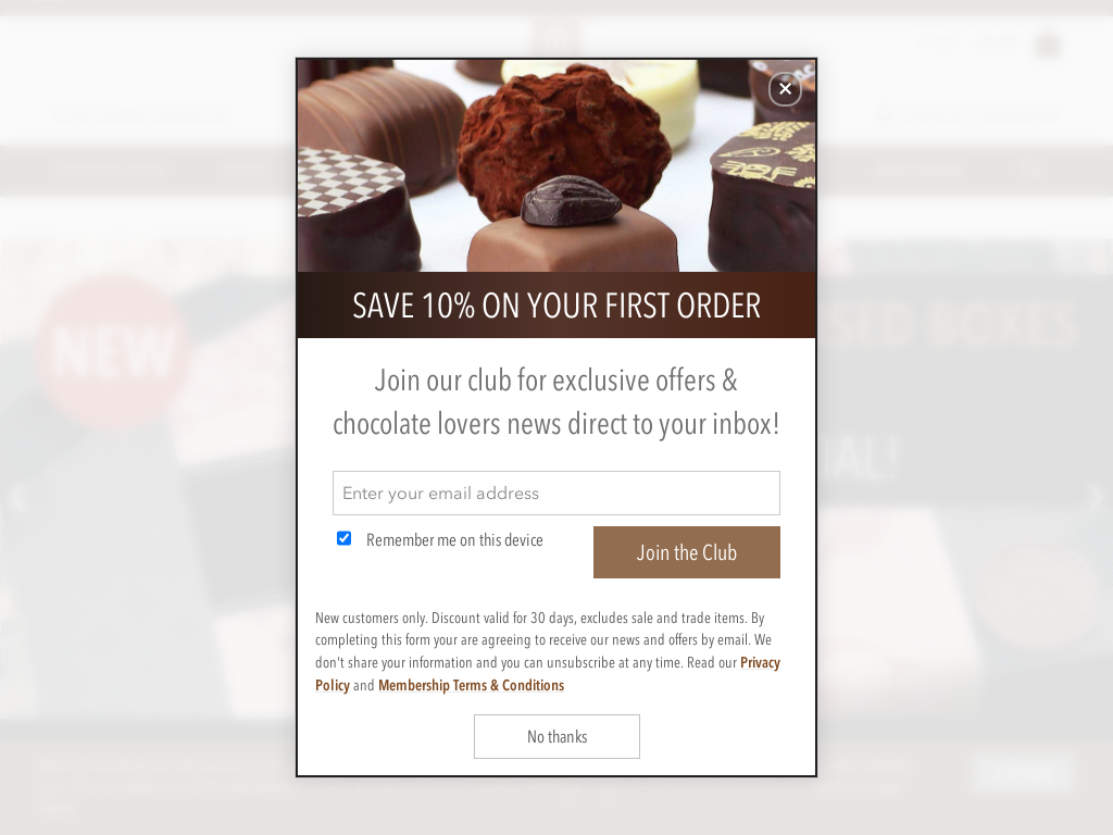 Chocolate Trading Company Website Screenshot