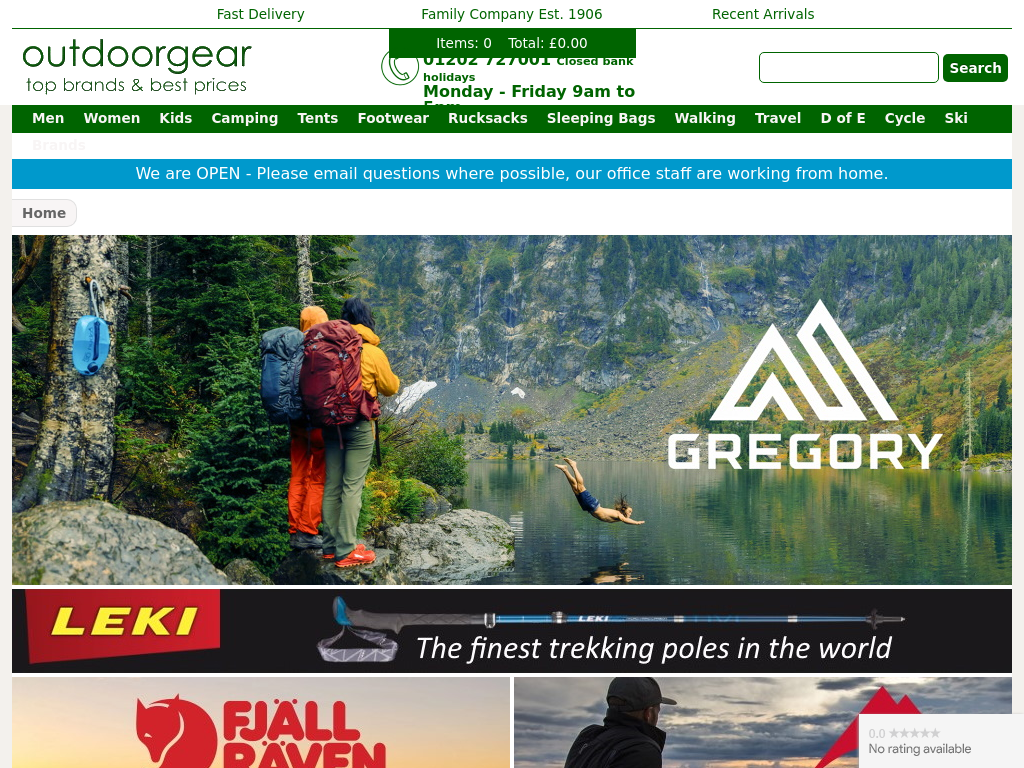 OutdoorGear UK Website Screenshot