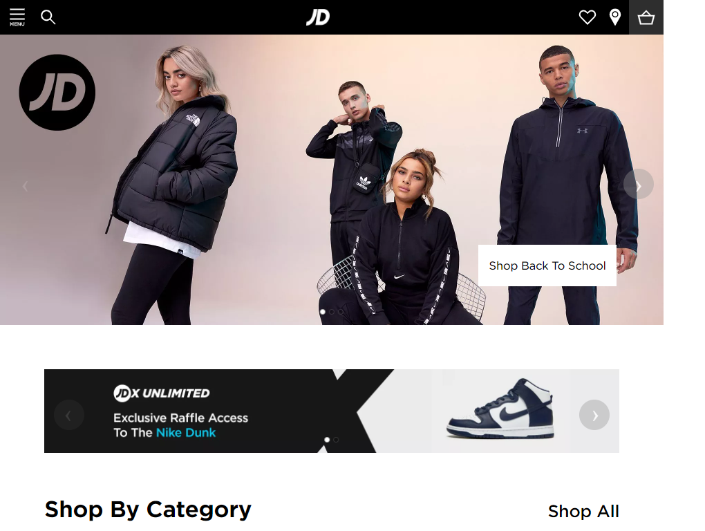 JD Sports UK Website Screenshot