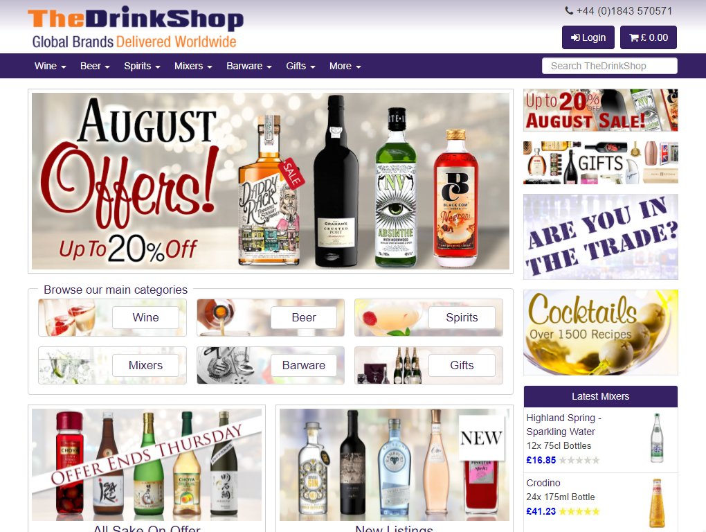 TheDrinkShop Website Screenshot