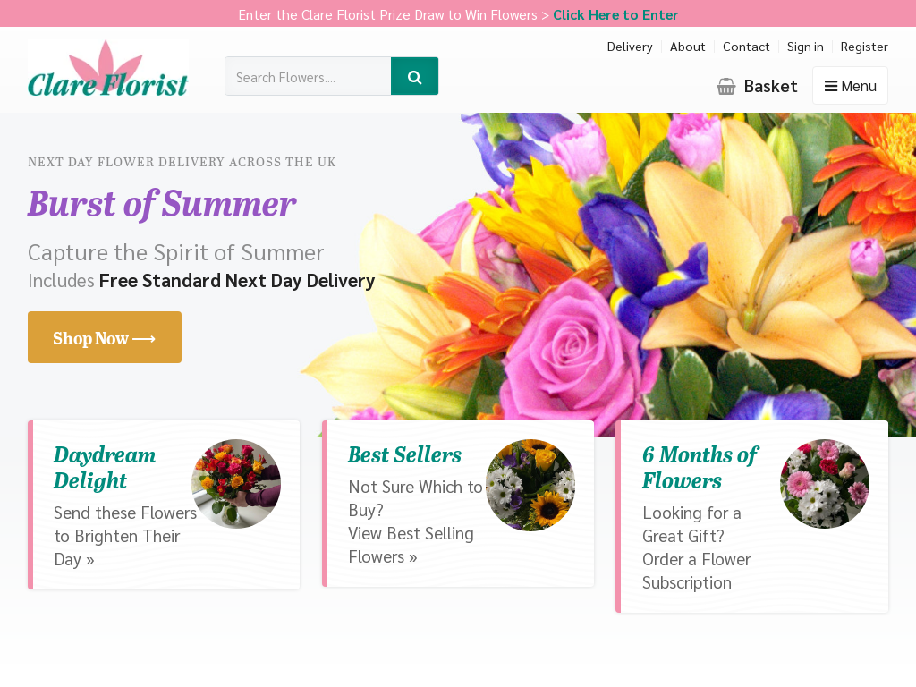 Clare Florist Website Screenshot