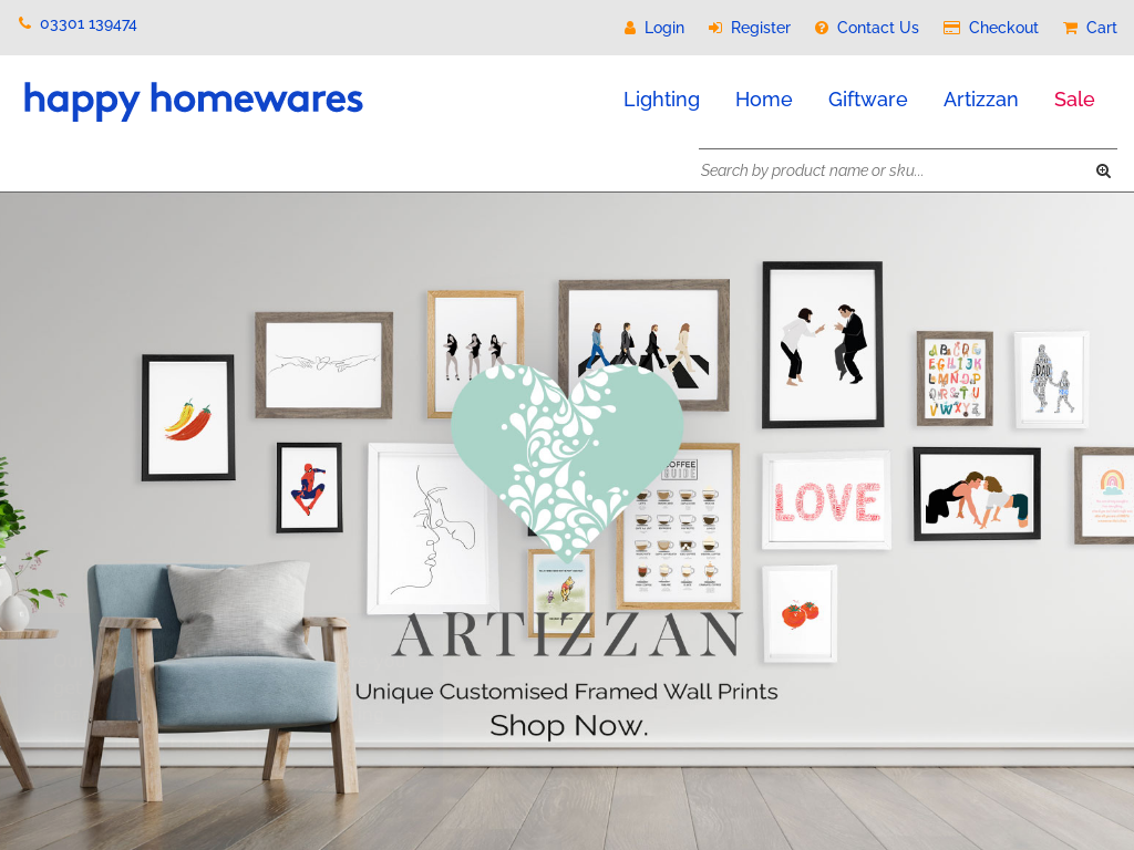 Happy Homewares Website Screenshot