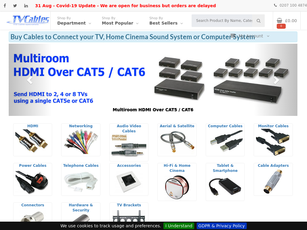 TV Cables Website Screenshot