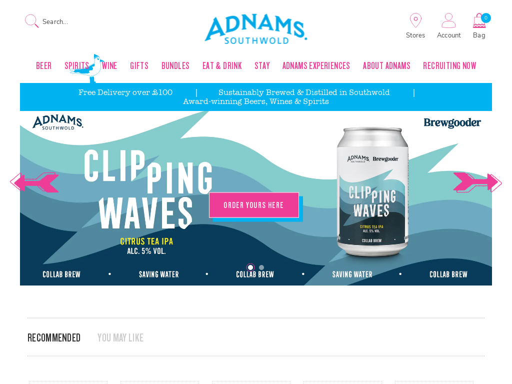 Adnams Website Screenshot