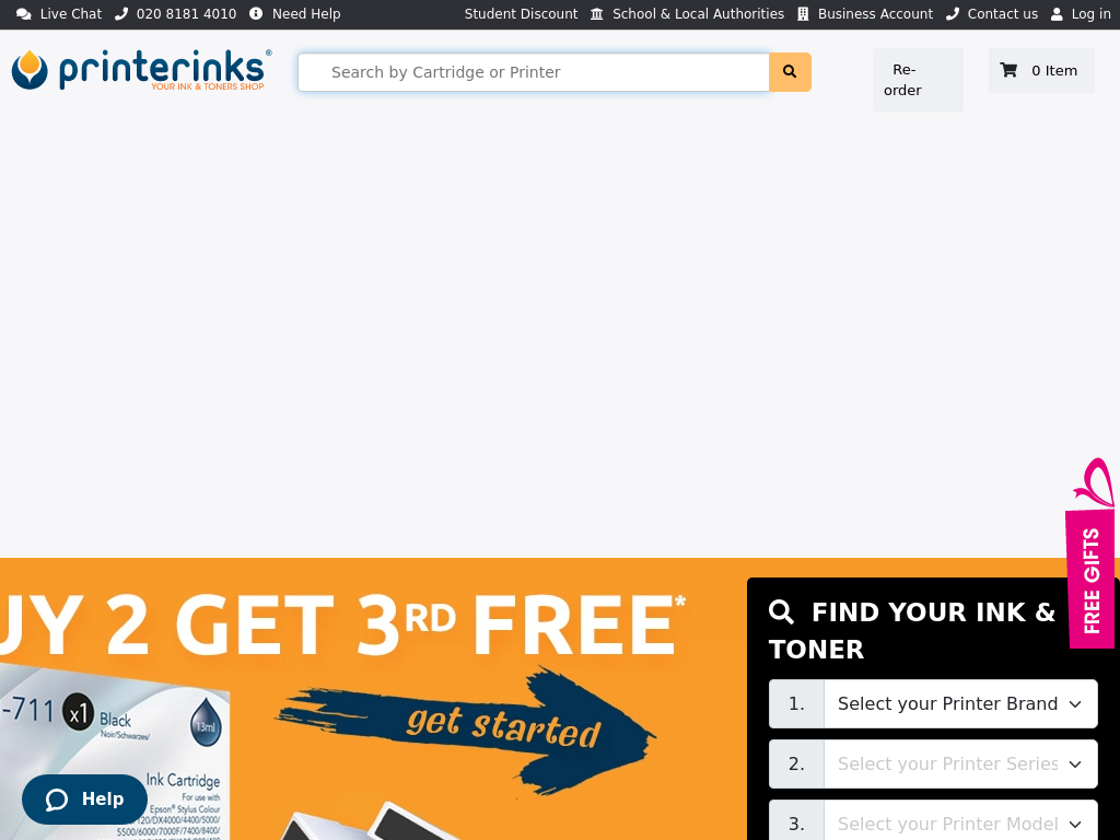 PrinterInks Website Screenshot