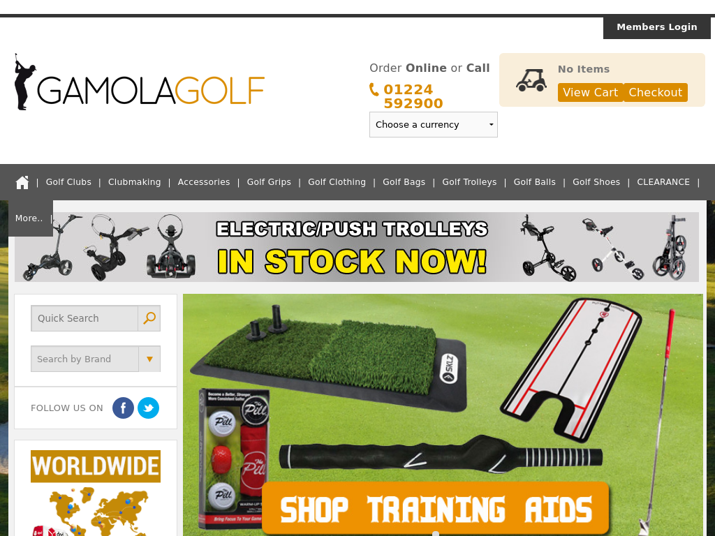 Gamola Golf Website Screenshot