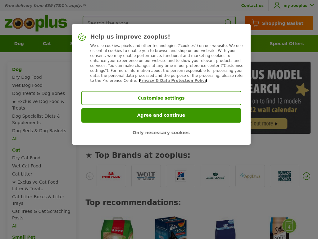 Zooplus.co.uk Website Screenshot