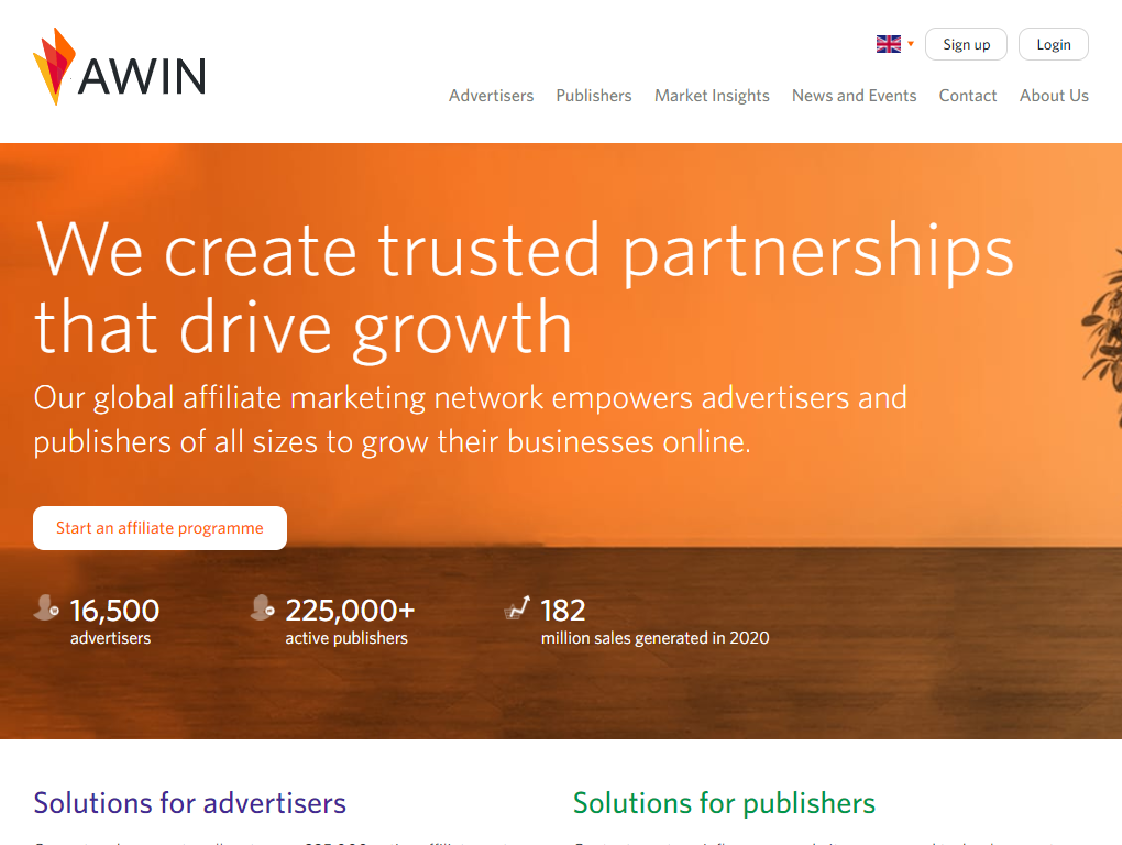 Awin (USD) Website Screenshot