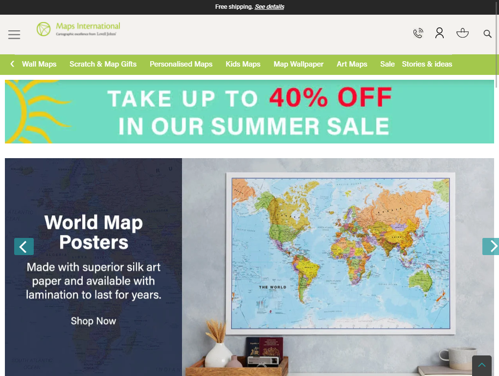 Maps International Website Screenshot