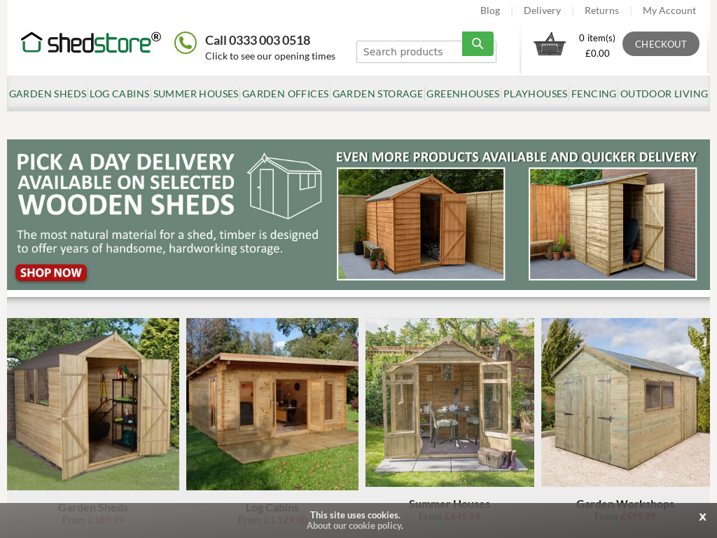 Shedstore Website Screenshot